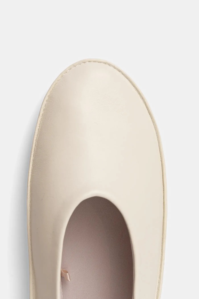 Kožené balerínky Calvin Klein BALLERINA MARY JANE STRAP LTH béžová HW0HW02656