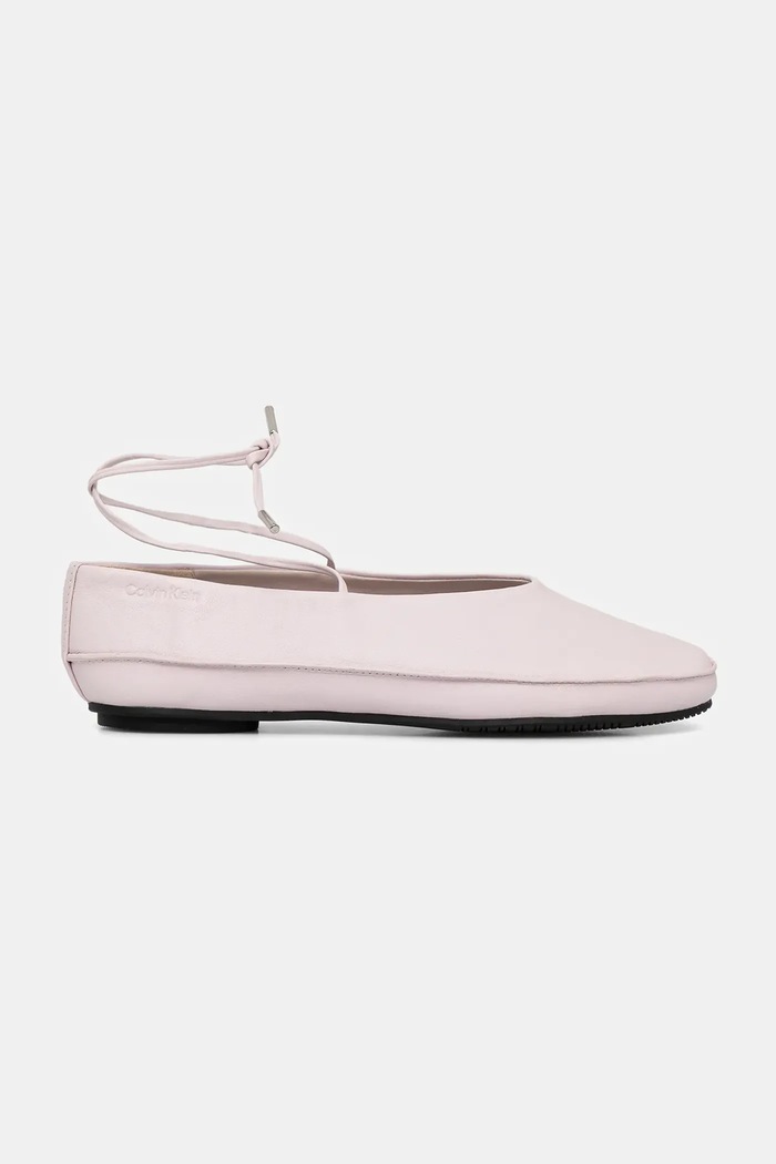 Kožené balerínky Calvin Klein BALLERINA MARY JANE STRAP LTH HW0HW02656 ružová AW25