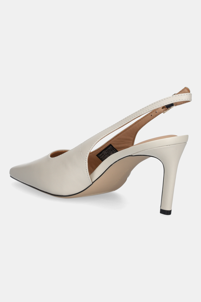 Încălțăminte Tommy Hilfiger stilettos de piele SQUARED TOE HIGH HEEL SLINGBACK FW0FW08636 bej