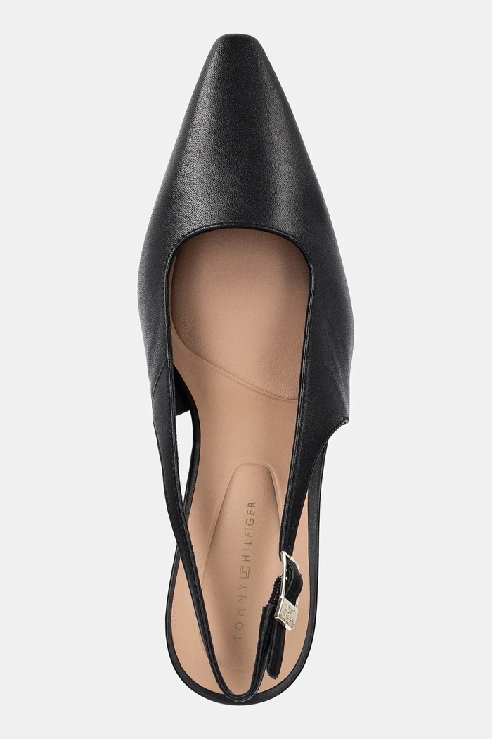 Δερμάτινες γόβες Tommy Hilfiger SQUARED TOE HIGH HEEL SLINGBACK μαύρο FW0FW08636