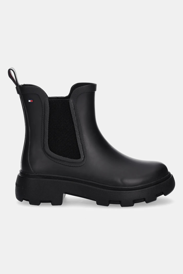 Holínky Tommy Hilfiger RUBBER FLAG CLEATED RAINBOOT FW0FW08637 černá AW25