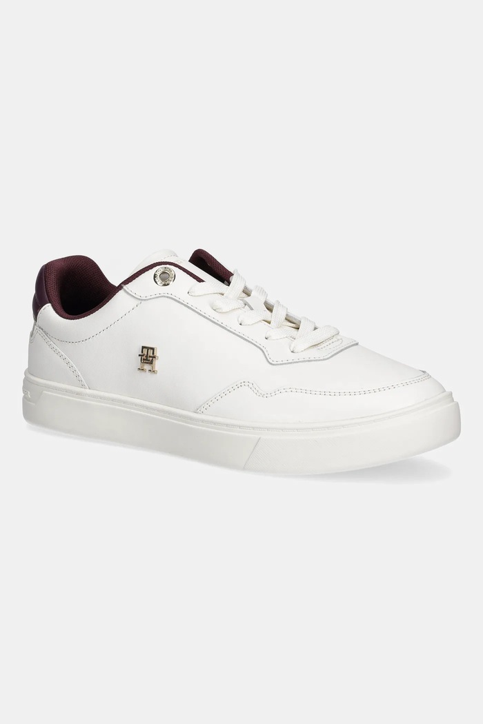Tommy Hilfiger sneakersy skórzane ESSENTIAL ELEVATED COURT SNEAKER płaska biały FW0FW08680