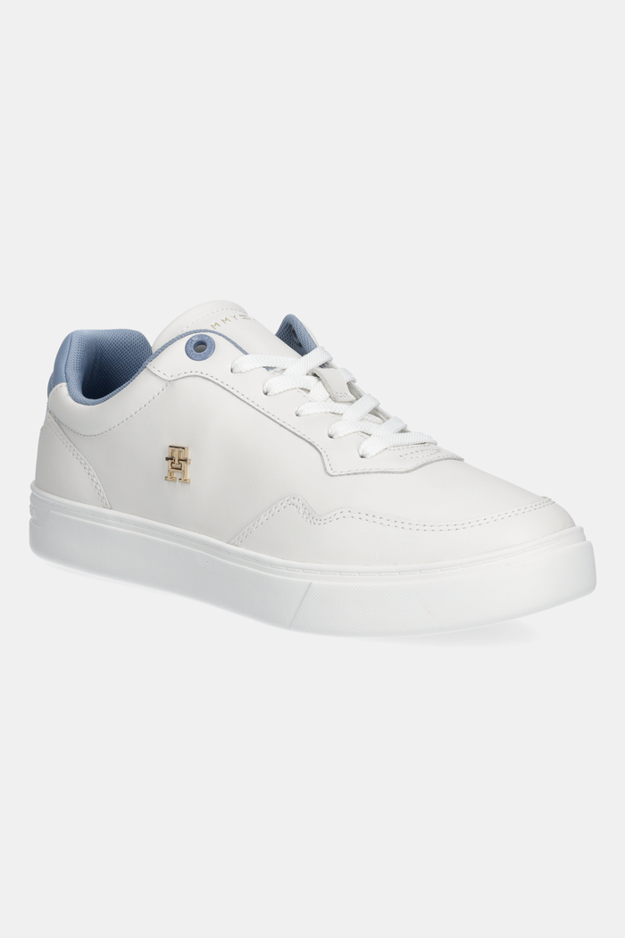 Kožené tenisky Tommy Hilfiger ESSENTIAL ELEVATED COURT SNEAKER plochá biela FW0FW08680