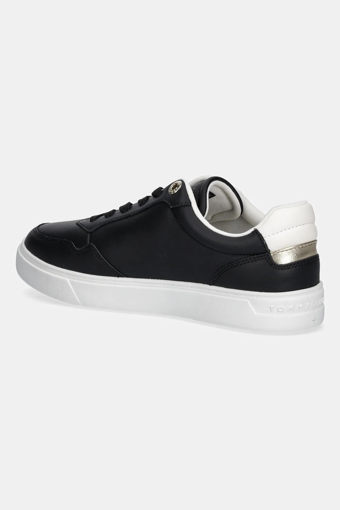 Obuwie Tommy Hilfiger sneakersy skórzane ESSENTIAL ELEVATED COURT SNEAKER FW0FW08680 czarny