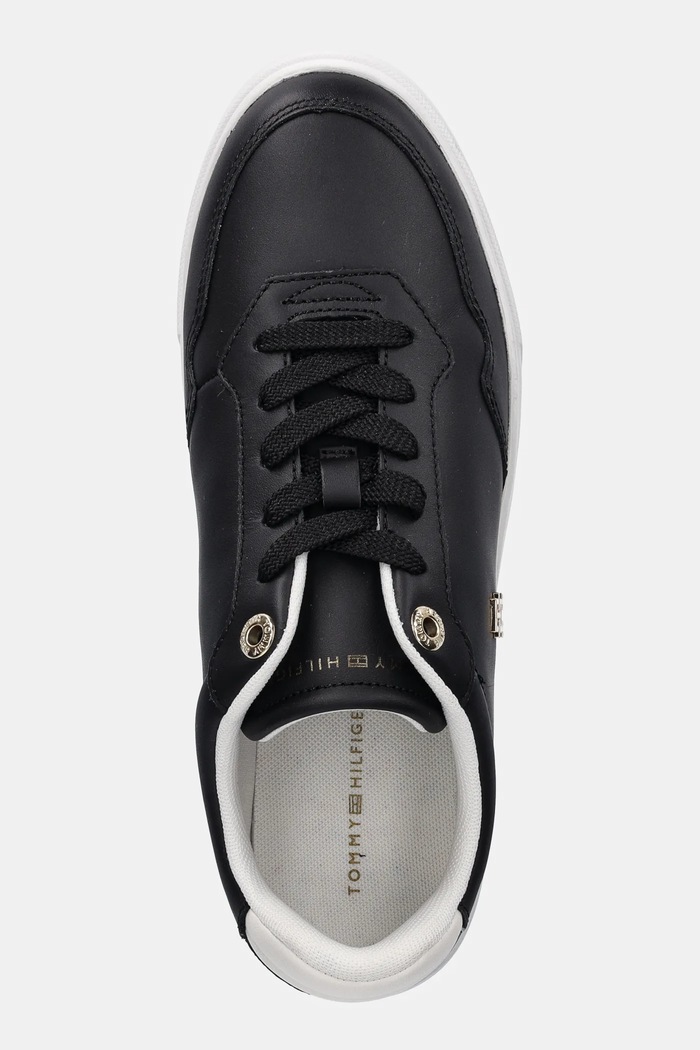 Tommy Hilfiger sneakersy skórzane ESSENTIAL ELEVATED COURT SNEAKER czarny FW0FW08680
