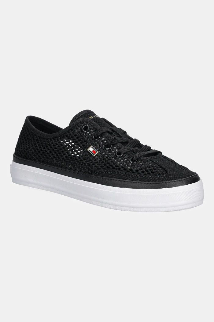 Tommy Hilfiger teniși TH OPEN MESH VULC SNEAKER plată negru FW0FW08684