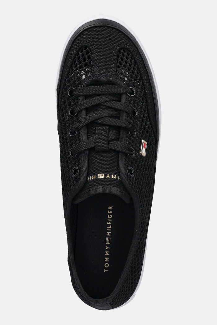Tommy Hilfiger teniși TH OPEN MESH VULC SNEAKER negru FW0FW08684