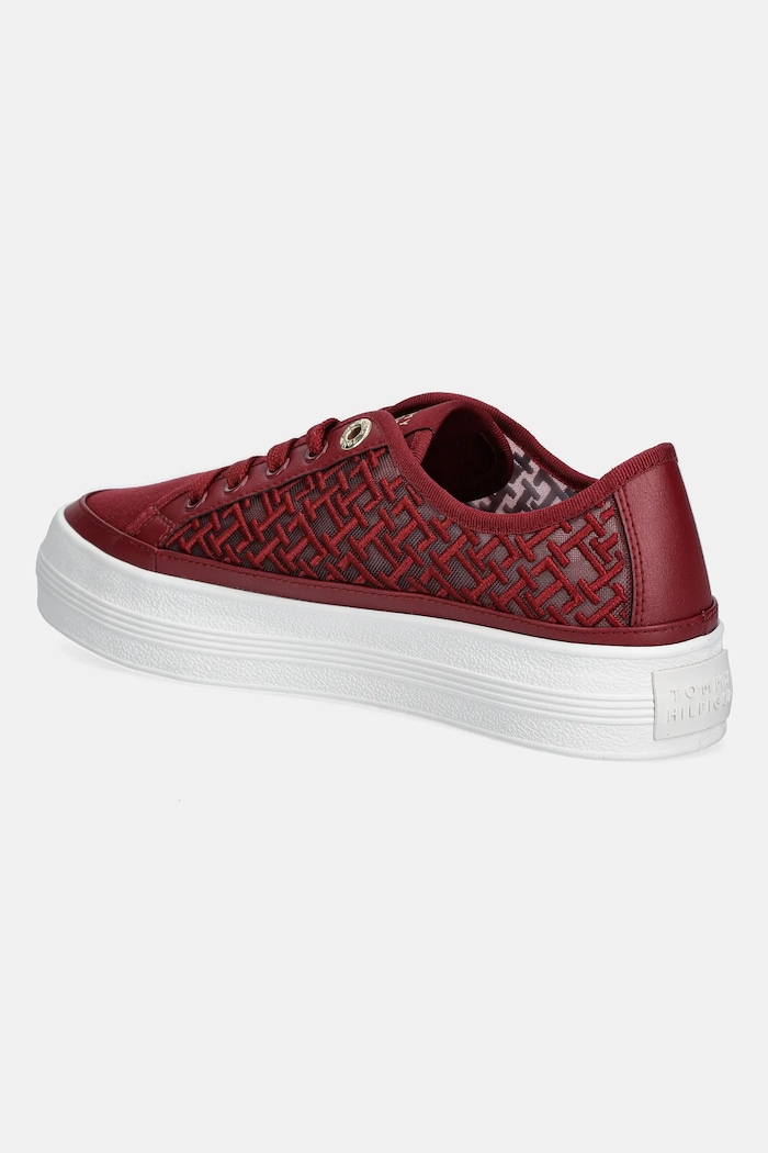 Boty Tenisky Tommy Hilfiger VULC EMBROIDERED SNEAKER FW0FW08685 burgundské