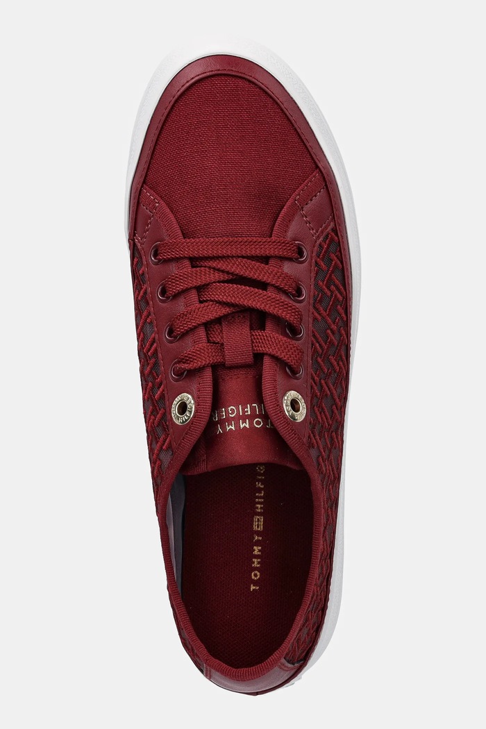 Tenisky Tommy Hilfiger VULC EMBROIDERED SNEAKER burgundské FW0FW08685