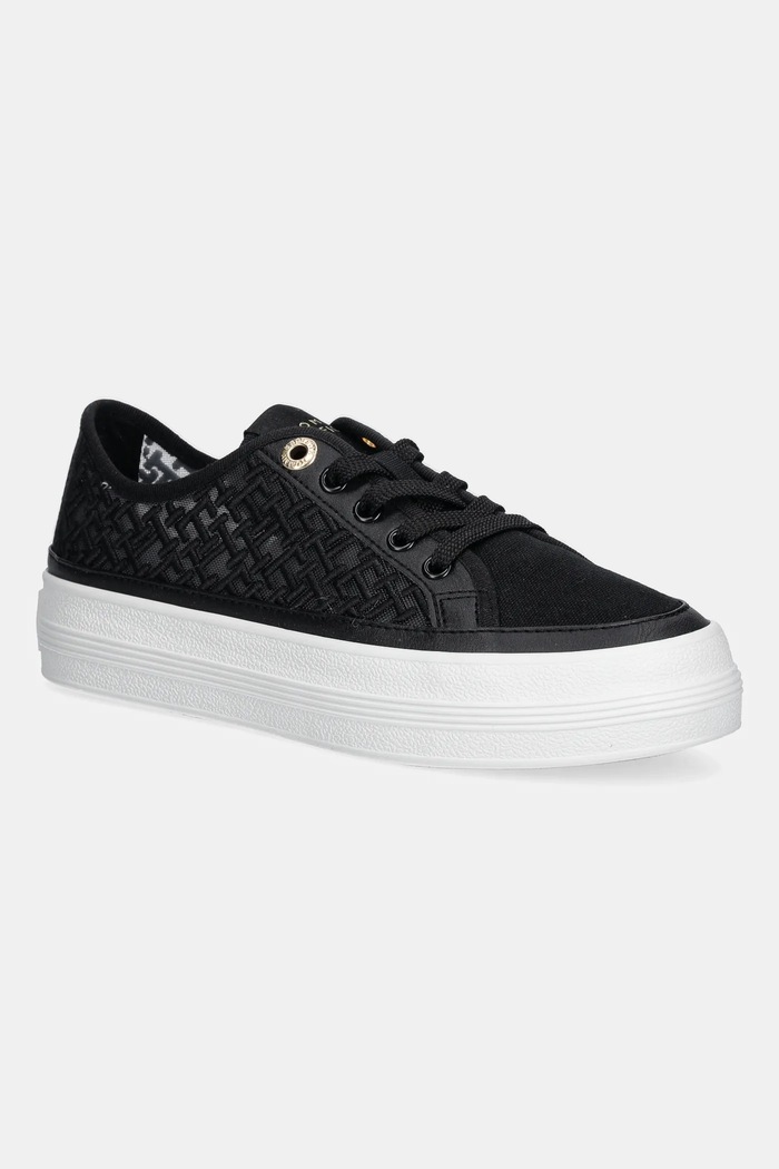 Tenisice Tommy Hilfiger VULC EMBROIDERED SNEAKER tekstil crna FW0FW08685