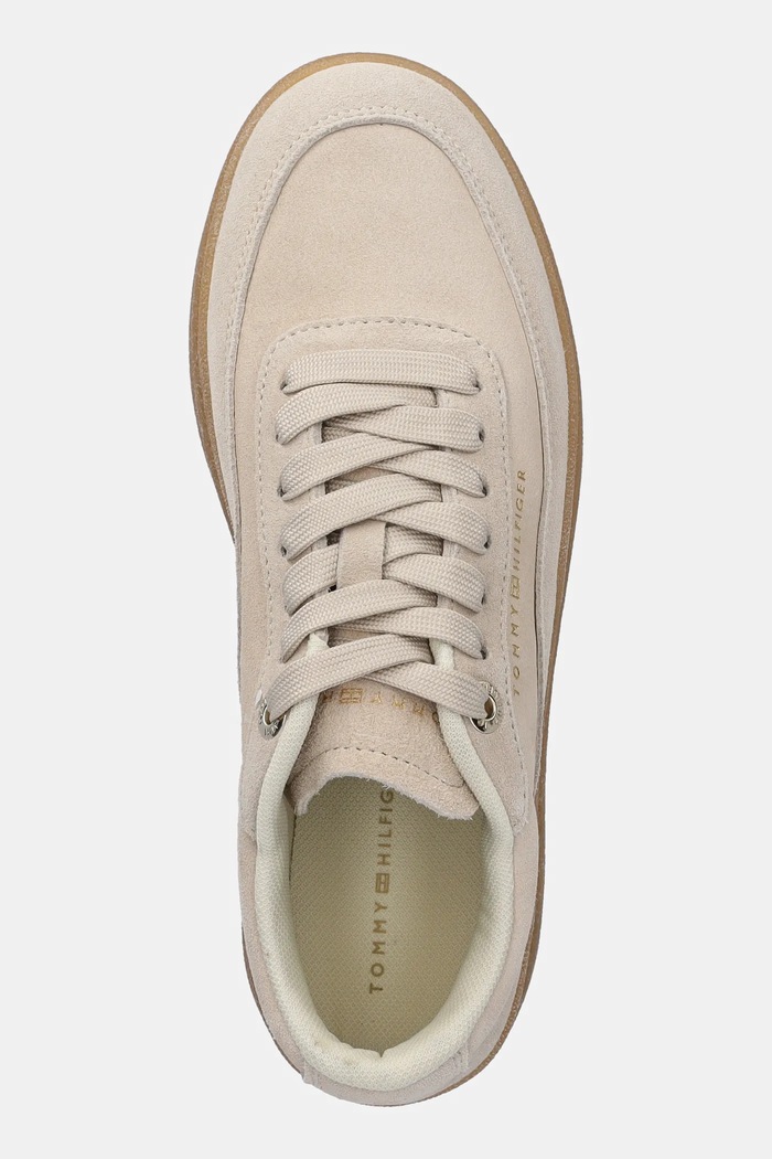 Tommy Hilfiger sneakers din piele întoarsă MODERN COURT SNEAKER SUEDE bej FW0FW08686