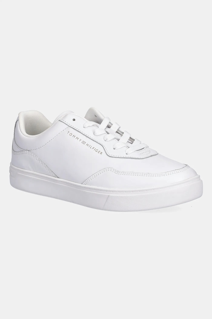 Tommy Hilfiger bőr sportcipő CASUAL CUPSOLE SNEAKER lapos fehér FW0FW08689