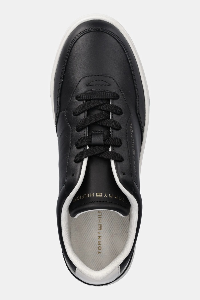 Kožené tenisky Tommy Hilfiger CASUAL CUPSOLE SNEAKER černá FW0FW08689
