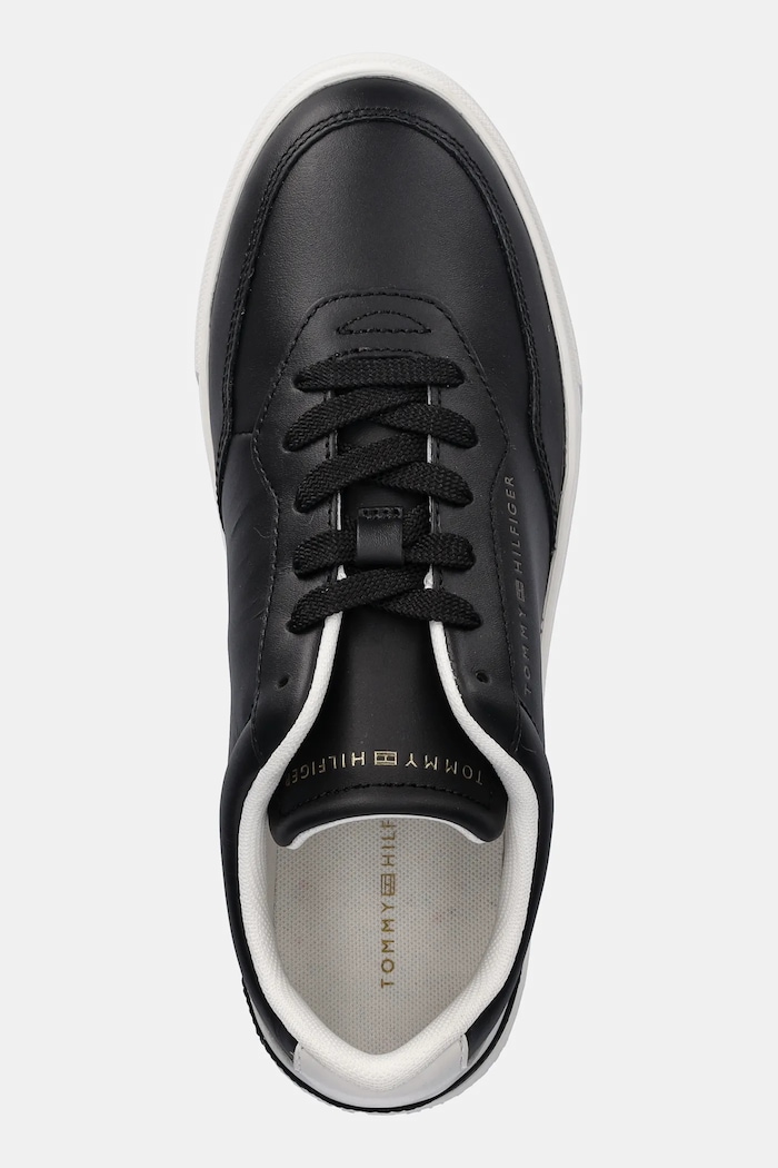 Kožené tenisky Tommy Hilfiger CASUAL CUPSOLE SNEAKER černá FW0FW08689