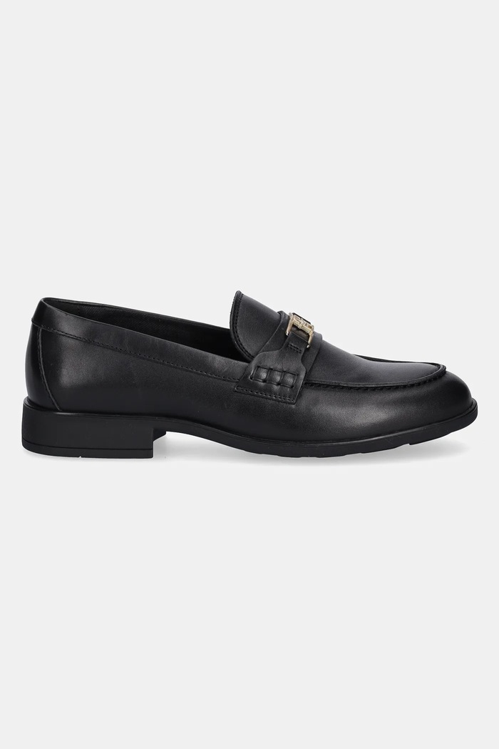 Кожени мокасини Tommy Hilfiger TH LOGO LEATHER LOAFER FW0FW08705 черен AW25
