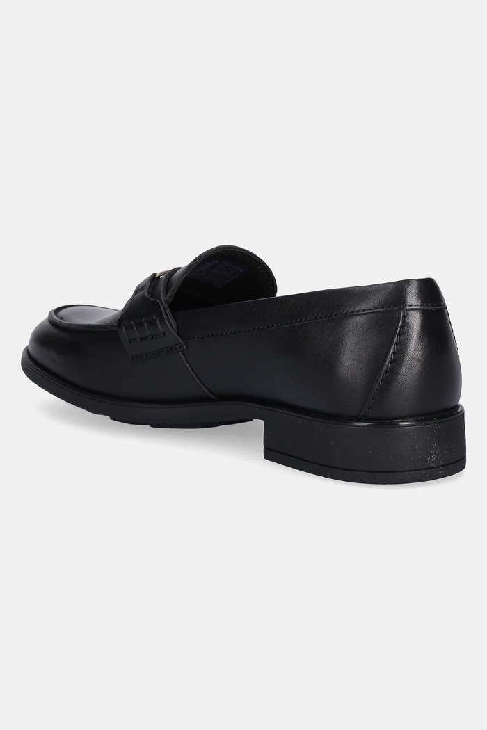 Обувки Кожени мокасини Tommy Hilfiger TH LOGO LEATHER LOAFER FW0FW08705 черен