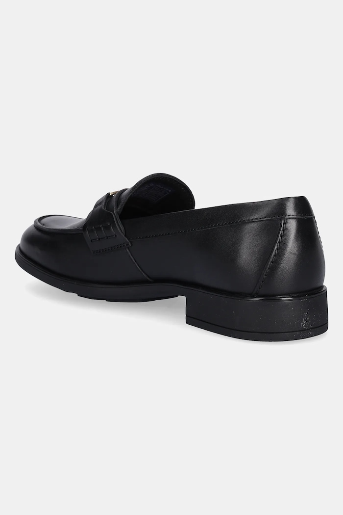 Обувки Кожени мокасини Tommy Hilfiger TH LOGO LEATHER LOAFER FW0FW08705 черен