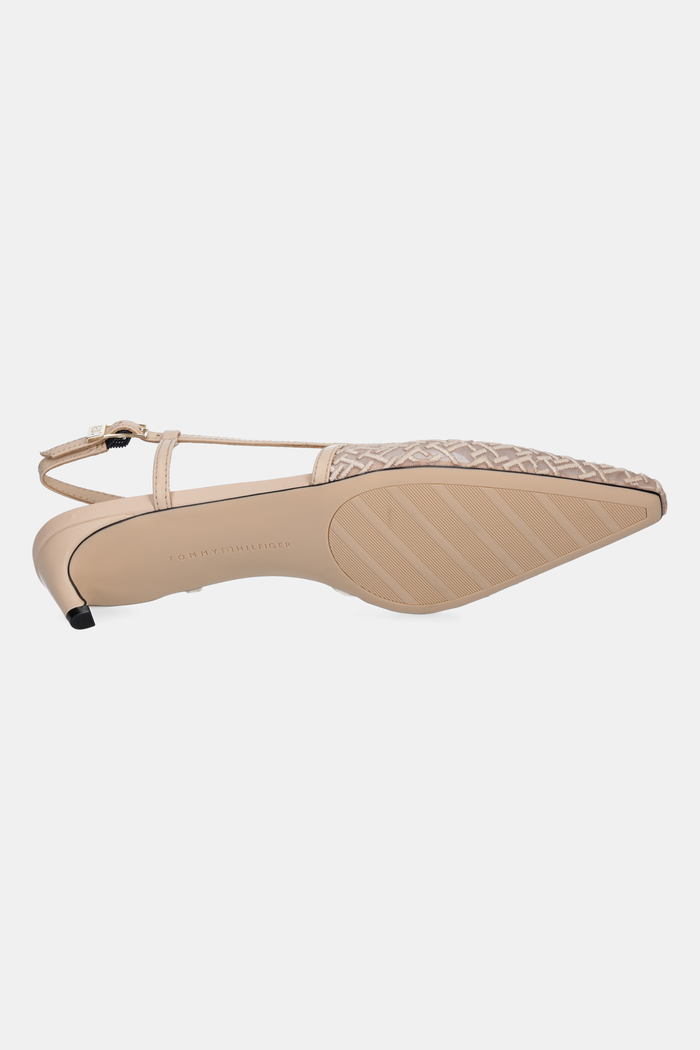 Štikle Tommy Hilfiger MONO SQUARED TOE KITTEN SLINGB FW0FW08746 bež