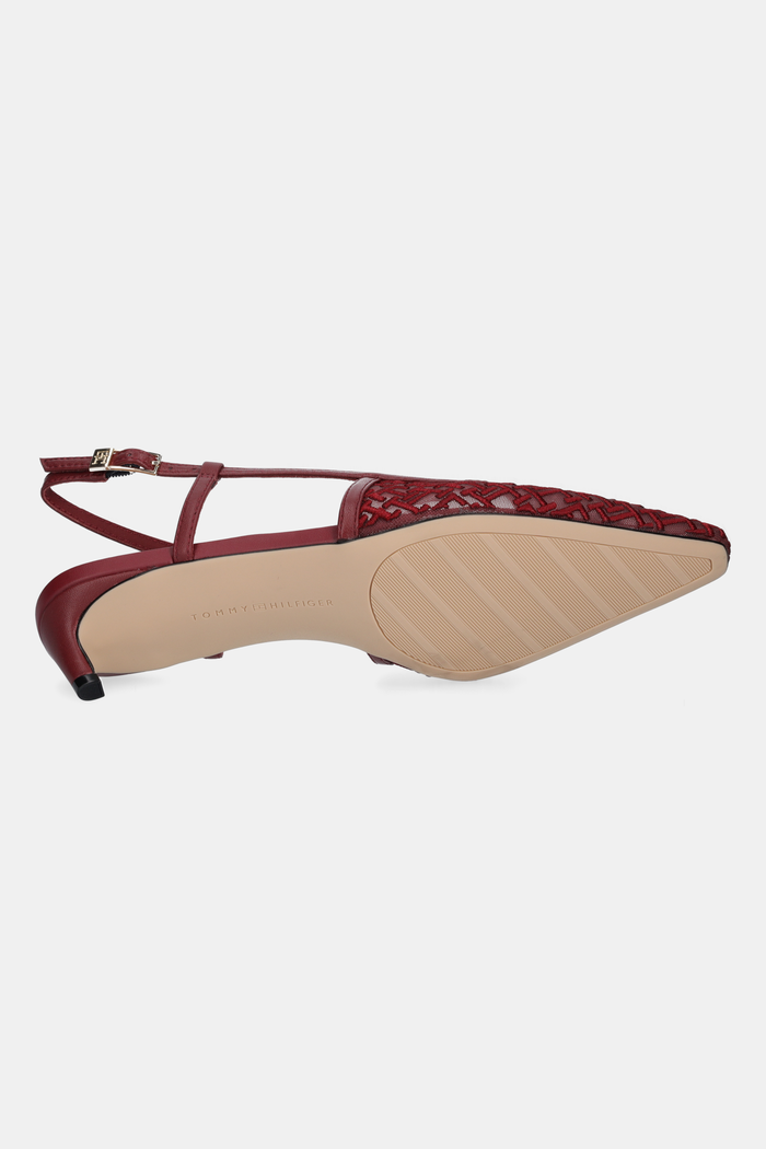 Štikle Tommy Hilfiger MONO SQUARED TOE KITTEN SLINGB FW0FW08746 bordo