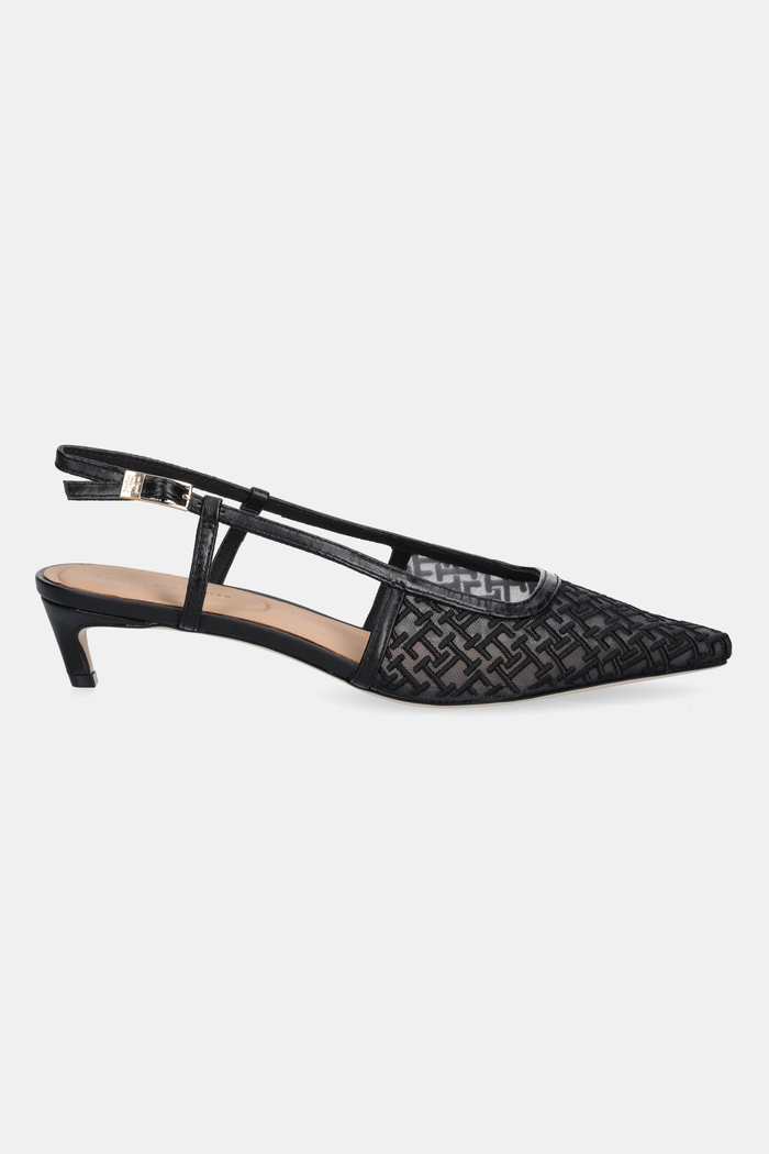 Tommy Hilfiger pantofi cu toc MONO SQUARED TOE KITTEN SLINGB FW0FW08746 negru AW25