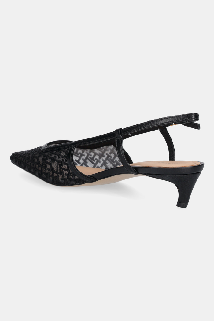 Încălțăminte Tommy Hilfiger pantofi cu toc MONO SQUARED TOE KITTEN SLINGB FW0FW08746 negru