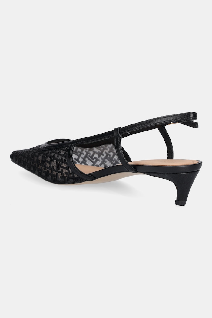 Încălțăminte Tommy Hilfiger pantofi cu toc MONO SQUARED TOE KITTEN SLINGB FW0FW08746 negru