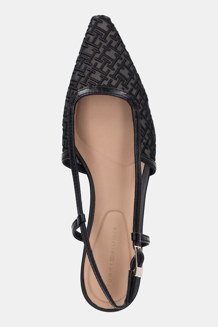 Tommy Hilfiger pantofi cu toc MONO SQUARED TOE KITTEN SLINGB negru FW0FW08746