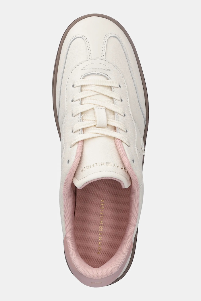 Tommy Hilfiger sneakersy skórzane TH PREMIUM HERITAGE SNEAKER beżowy FW0FW08755
