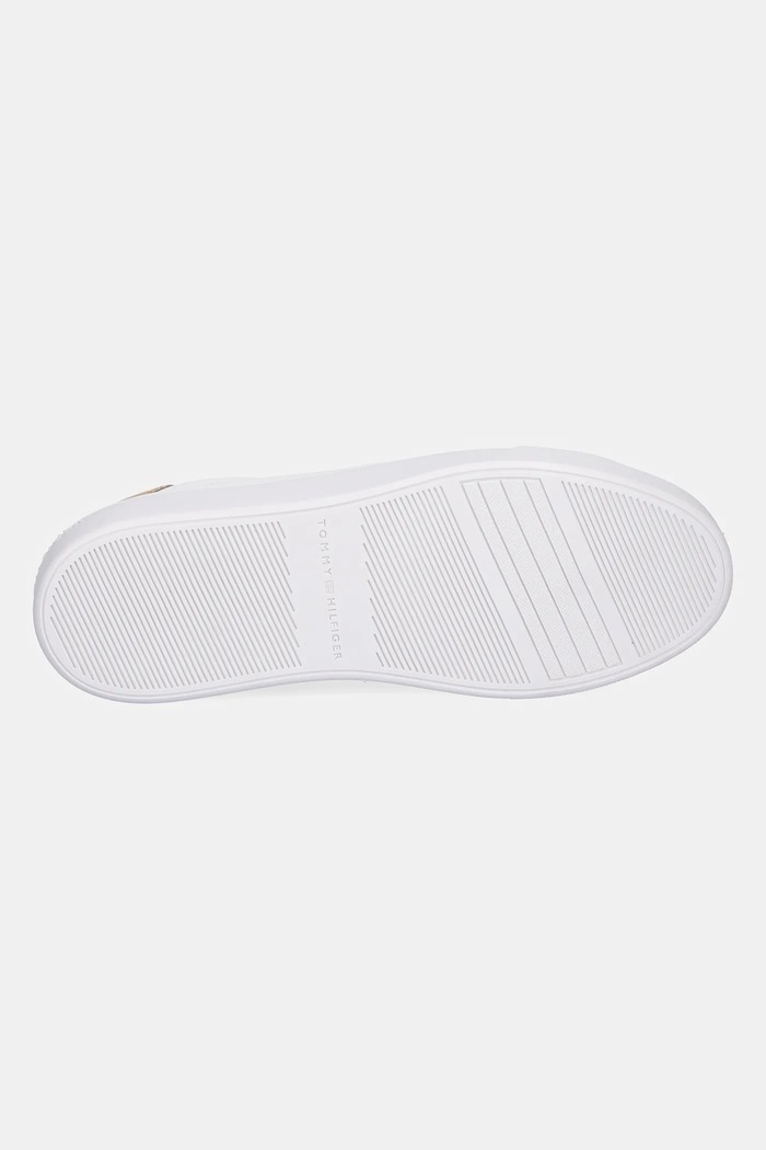 Кожени маратонки Tommy Hilfiger ESSENTIAL PLATFORM COURT SNEAKER FW0FW08756 бял