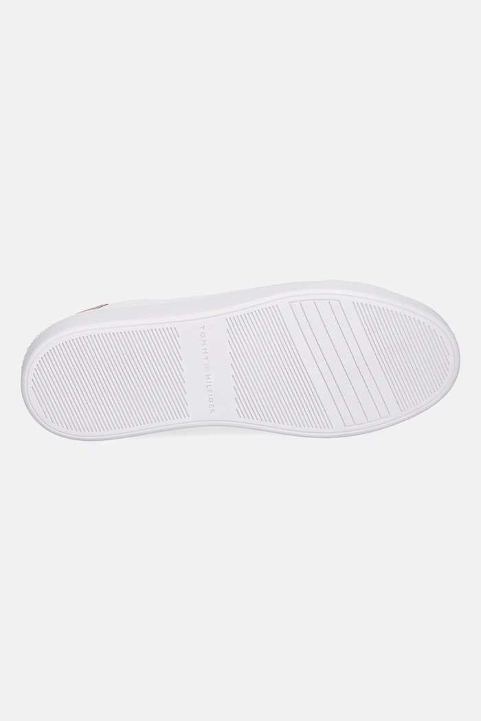 Кожени маратонки Tommy Hilfiger ESSENTIAL PLATFORM COURT SNEAKER FW0FW08756 бял