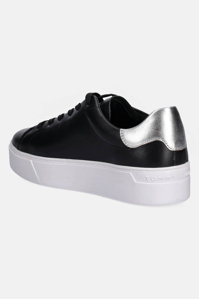 Obuv Kožené tenisky Tommy Hilfiger ESSENTIAL PLATFORM COURT SNEAKER FW0FW08756 čierna