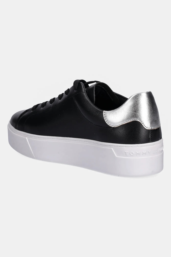 Obuv Kožené tenisky Tommy Hilfiger ESSENTIAL PLATFORM COURT SNEAKER FW0FW08756 čierna