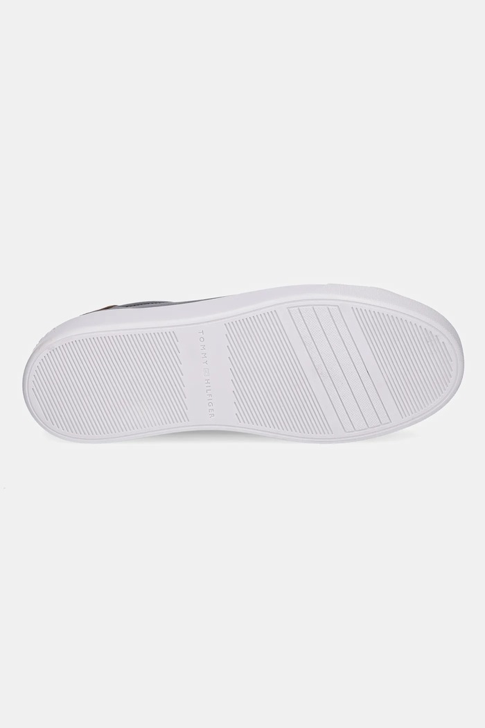 Kožené tenisky Tommy Hilfiger ESSENTIAL PLATFORM COURT SNEAKER FW0FW08756 čierna