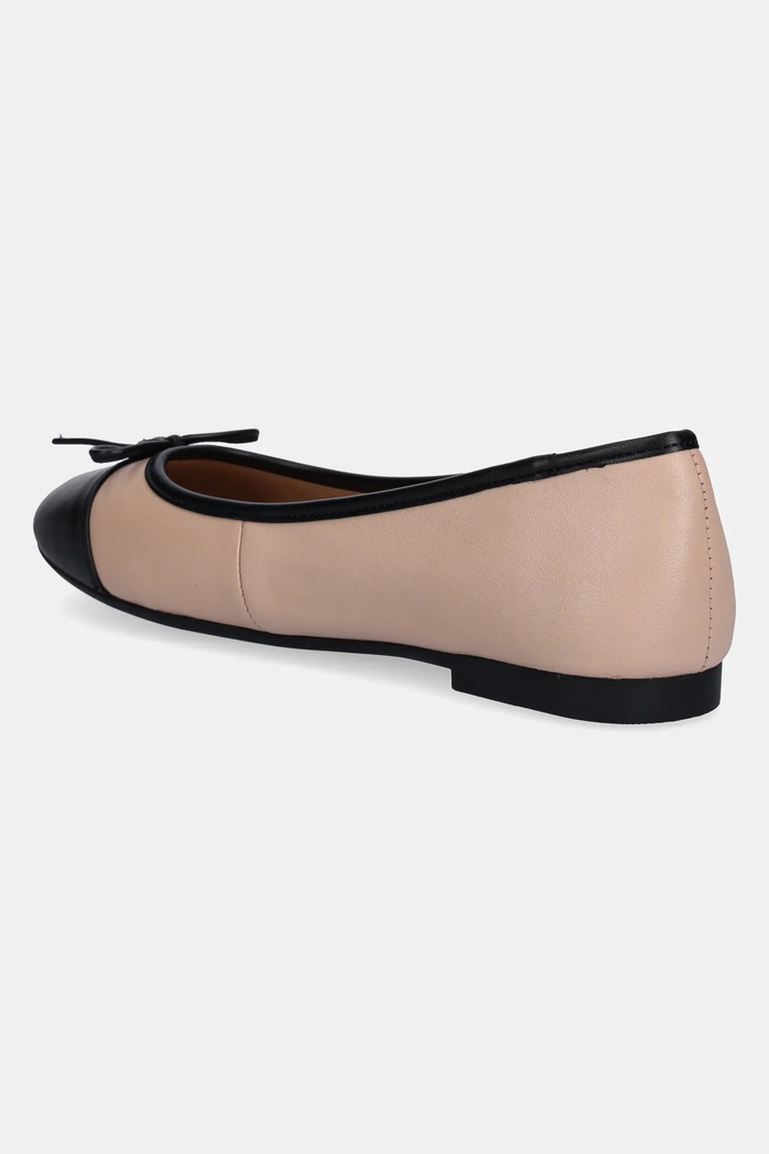 Cipők Tommy Hilfiger bőr balerina cipő TOE CAP LEATHER BALLERINA FW0FW08759 bézs