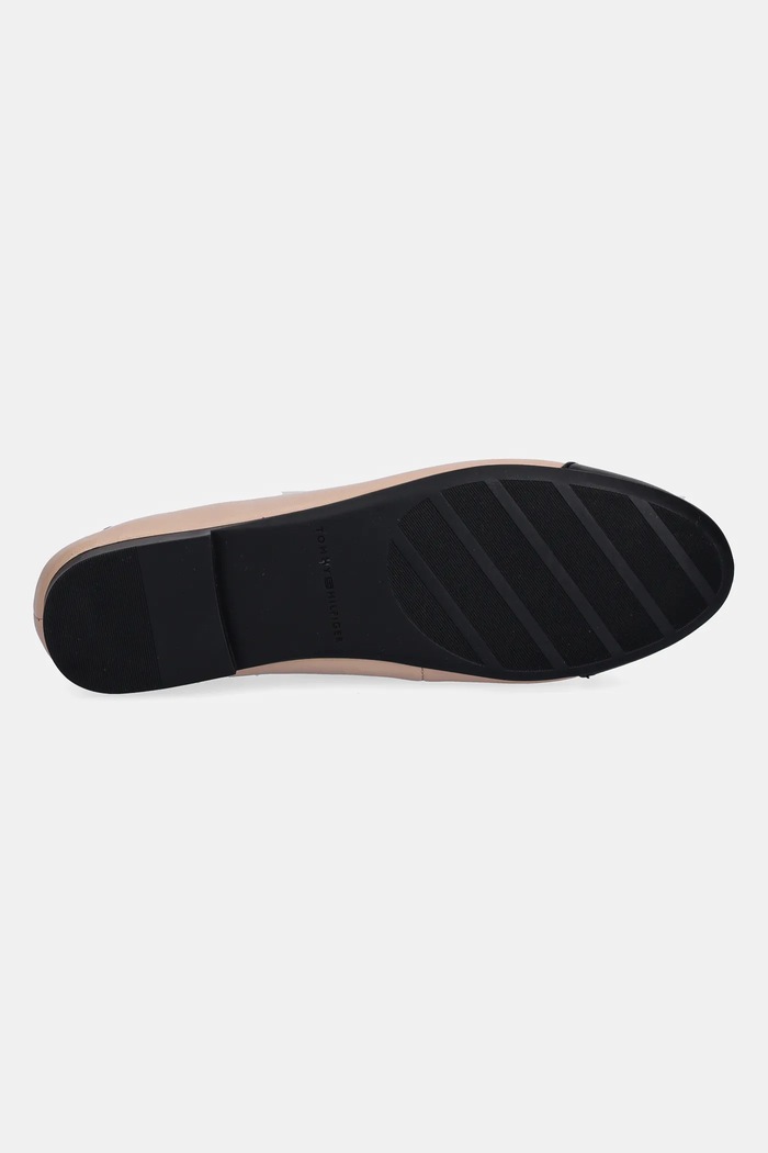 Tommy Hilfiger bőr balerina cipő TOE CAP LEATHER BALLERINA FW0FW08759 bézs