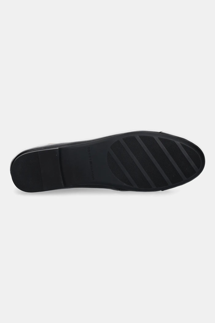 Kožené baleríny Tommy Hilfiger TOE CAP LEATHER BALLERINA FW0FW08759 černá