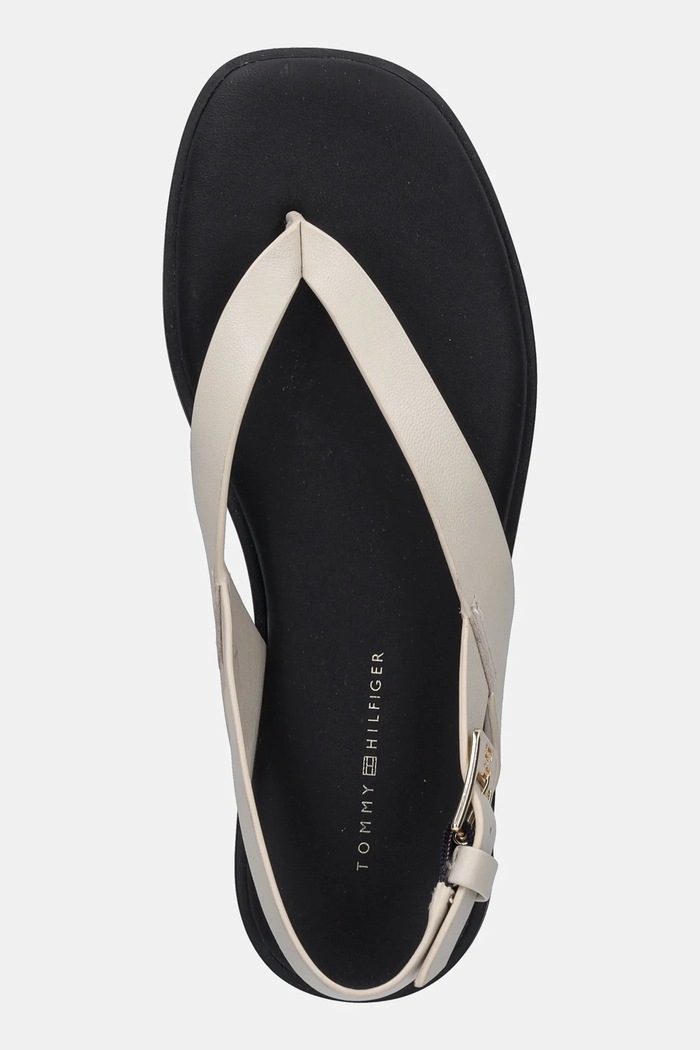 Tommy Hilfiger sandały skórzane COLOR BLOCK THONG FLAT SANDAL beżowy FW0FW08883