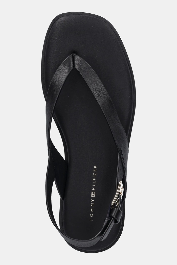 Kožne sandale Tommy Hilfiger COLOR BLOCK THONG FLAT SANDAL crna FW0FW08883