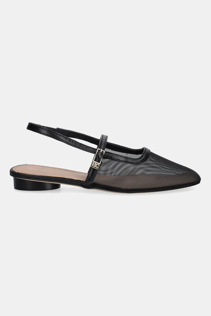 Baleríny Tommy Hilfiger MESH ROUND HEEL BALLERINA FW0FW08962 čierna AW25