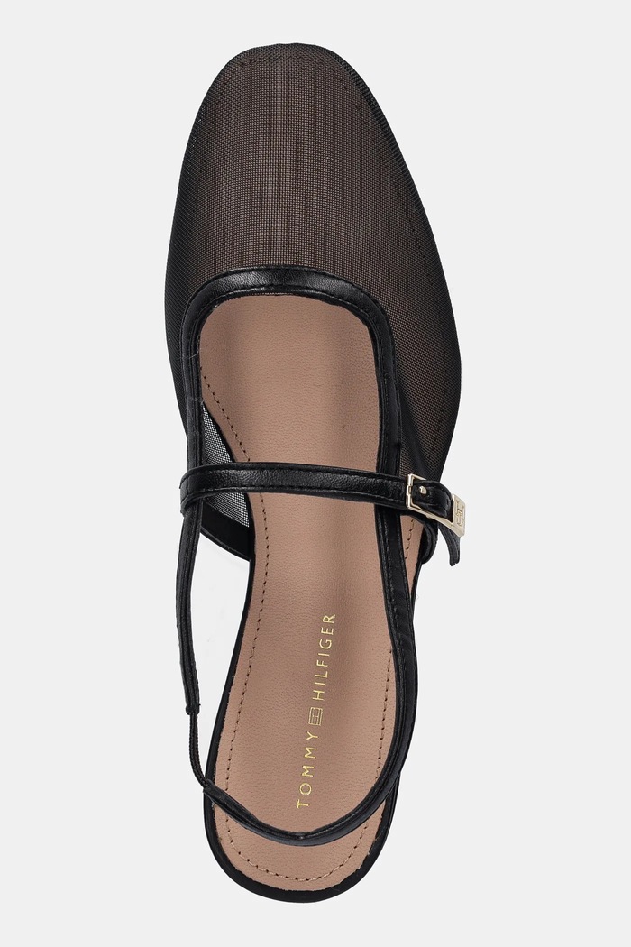 Baleríny Tommy Hilfiger MESH ROUND HEEL BALLERINA čierna FW0FW08962