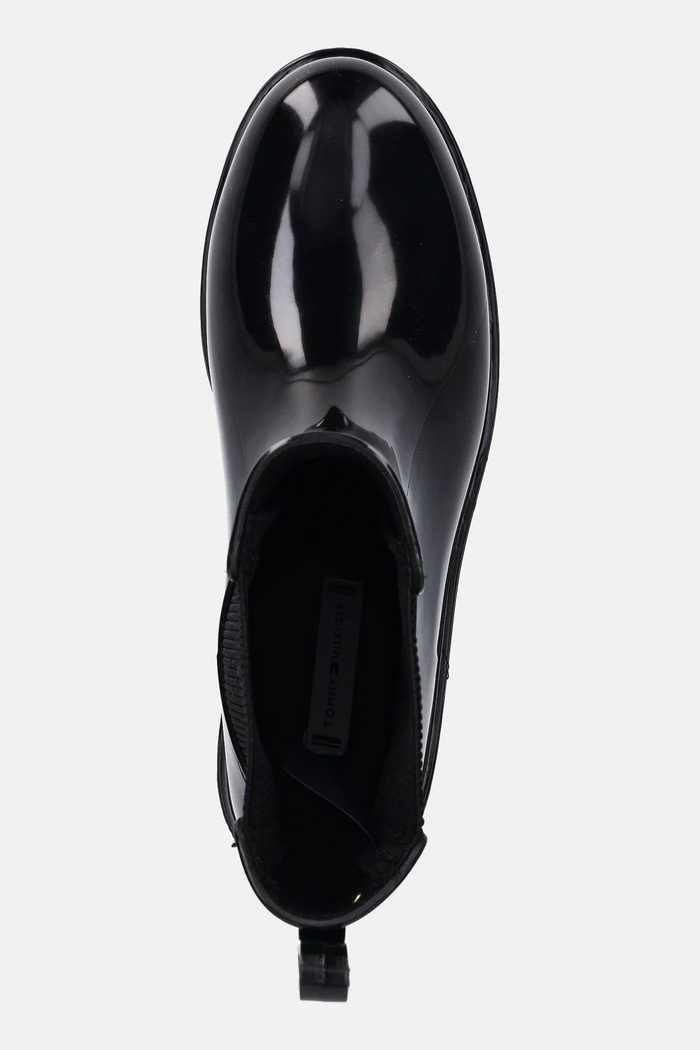 Holínky Tommy Hilfiger FLAG HARDWARE RAINBOOT černá FW0FW08966