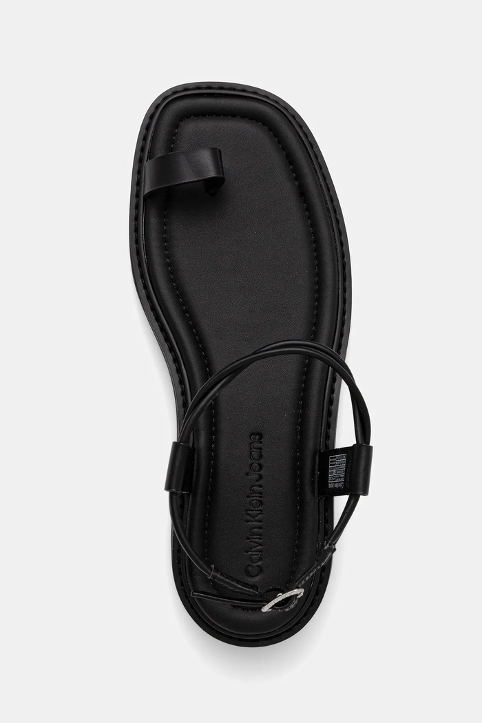 Calvin Klein Jeans sandali ROPE TOE POST SANDAL LTH MG nero YW0YW01893