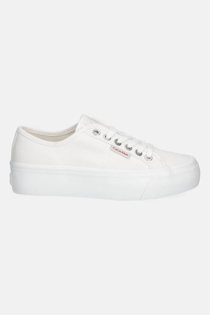 Πάνινα παπούτσια Calvin Klein Jeans VULC FLATFORM CTN LOGO TAG YW0YW01838 λευκό AW25