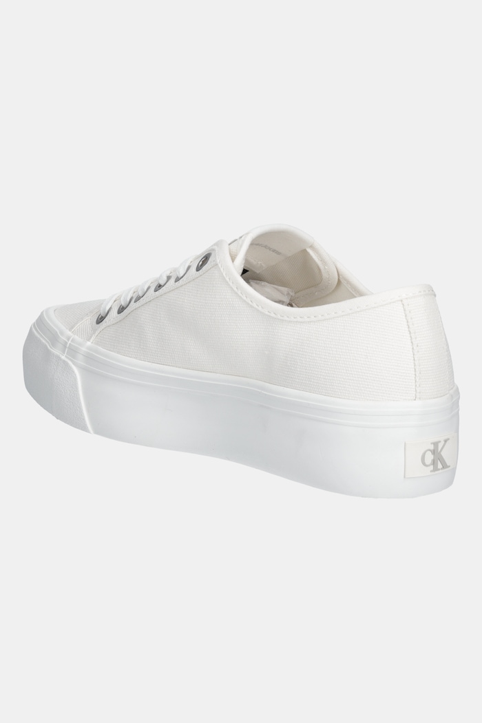 Παπούτσια Πάνινα παπούτσια Calvin Klein Jeans VULC FLATFORM CTN LOGO TAG YW0YW01838 λευκό