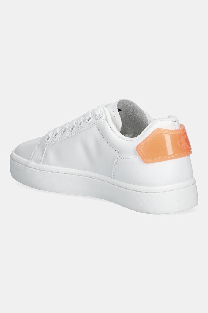 Încălțăminte Calvin Klein Jeans sneakers din piele CLASSIC CUPSOLE RU PATCH LTH WN YW0YW01845 alb