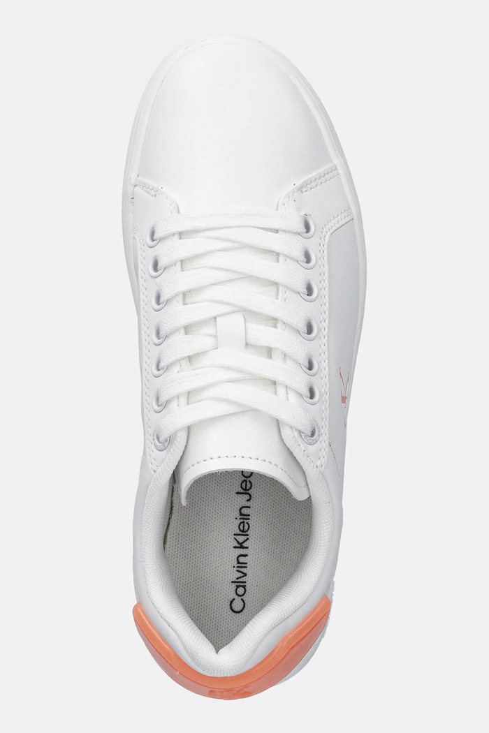 Calvin Klein Jeans sneakers din piele CLASSIC CUPSOLE RU PATCH LTH WN alb YW0YW01845