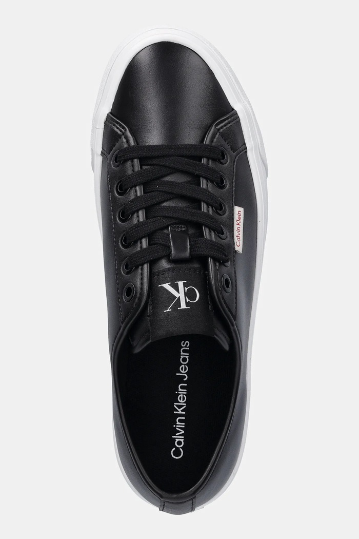 Calvin Klein Jeans sneakersy VULC FLATFORM LTH czarny YW0YW01886