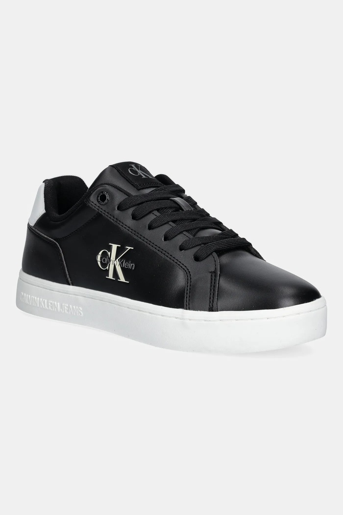 Tenisky Calvin Klein Jeans CLASSIC CUPSOLE MONO LTH WN usňová koža čierna YW0YW01902