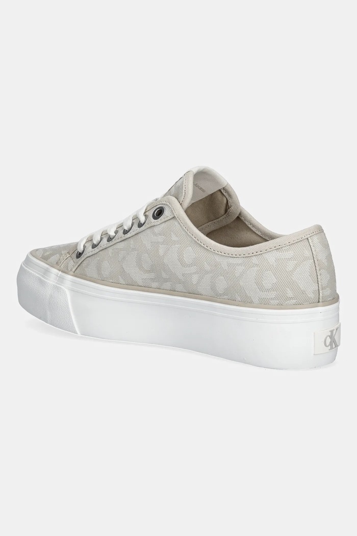 Obutev Superge Calvin Klein Jeans VULC FLATF JACQUARD AOP YW0YW01965 bež