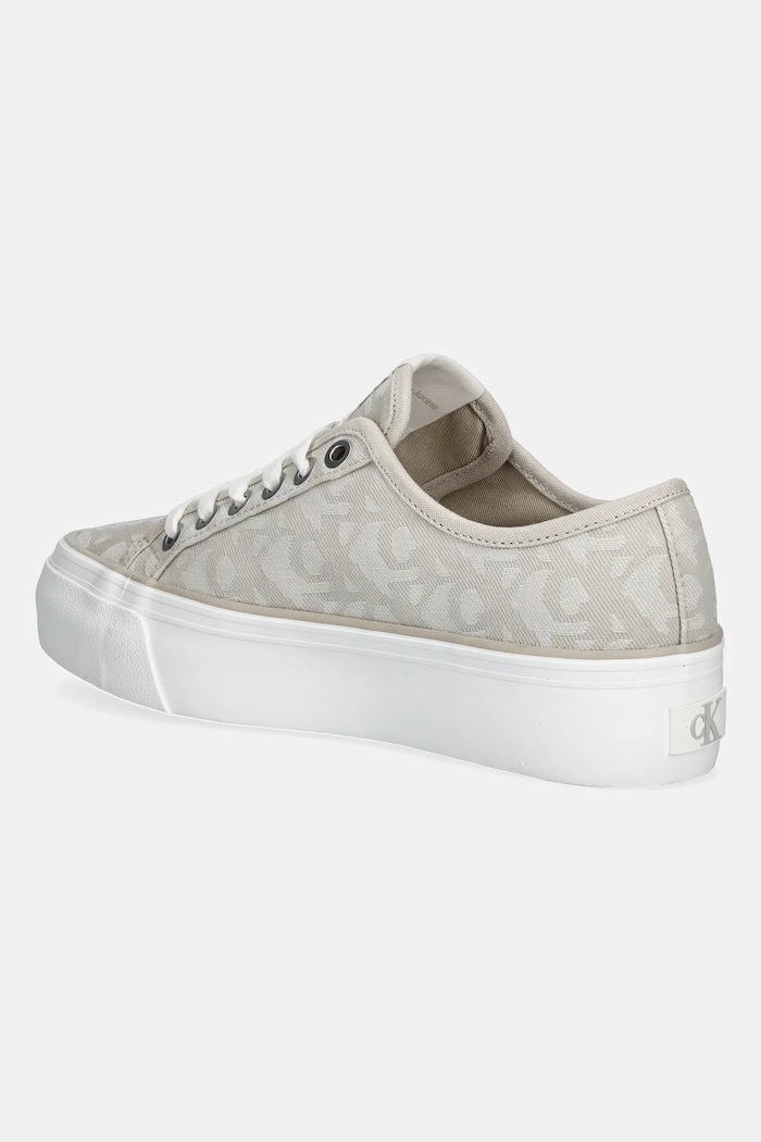 Obutev Superge Calvin Klein Jeans VULC FLATF JACQUARD AOP YW0YW01965 bež